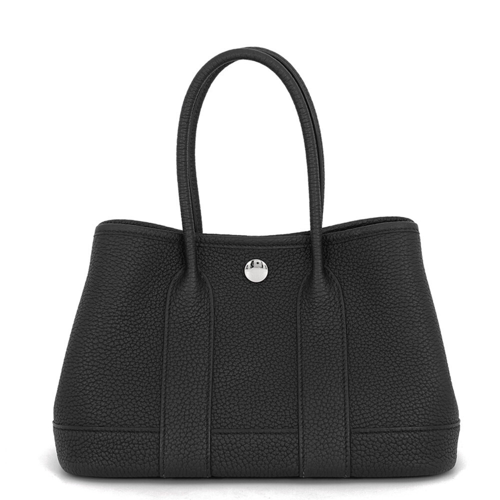 Hermes Neo Garden 23 Tote Bag, Black Negonda Leather, K Stamp, Black, Handbag...